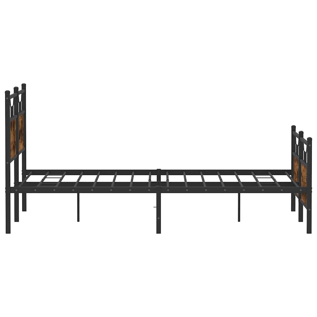 Bedframe zonder matras hout gerookt eikenkleurig 150x200 cm is nu te koop bij PeponiXL, paradijselijk wonen!