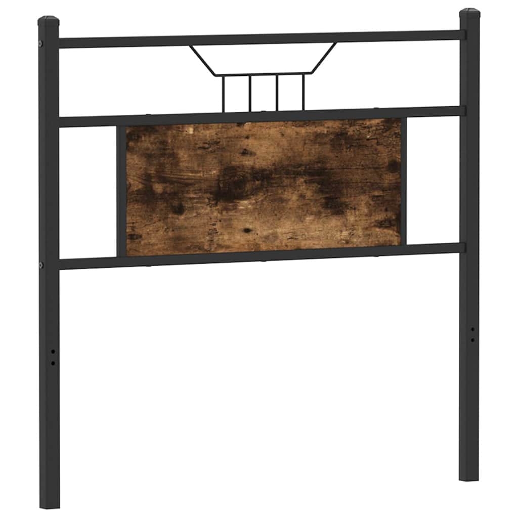 Vervangend hoofdbord 75 cm bewerkt hout en staal gerookt eikenkleurig is nu te koop bij PeponiXL, paradijselijk wonen!