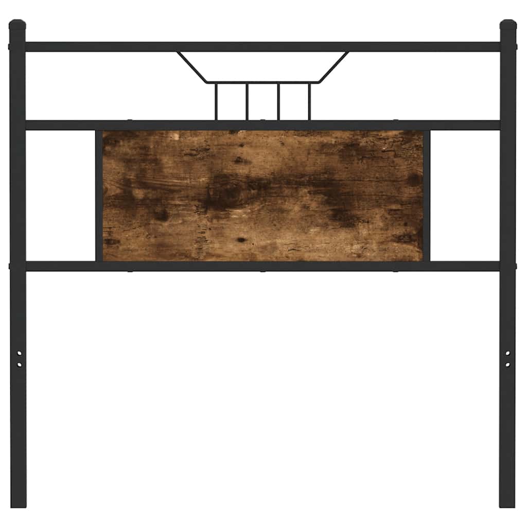 Vervangend hoofdbord 75 cm bewerkt hout en staal gerookt eikenkleurig is nu te koop bij PeponiXL, paradijselijk wonen!