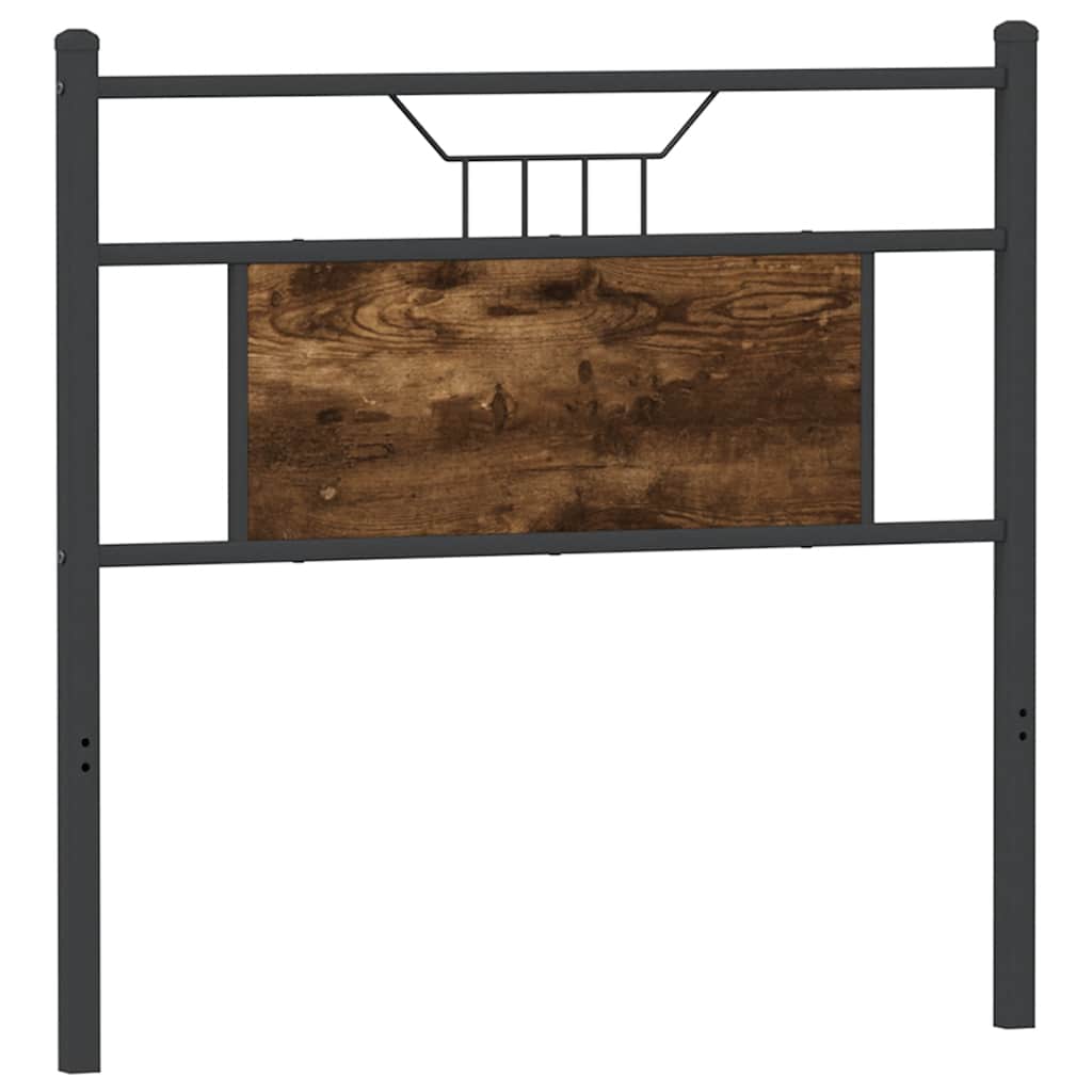 Vervangend hoofdbord 75 cm bewerkt hout en staal gerookt eikenkleurig is nu te koop bij PeponiXL, paradijselijk wonen!