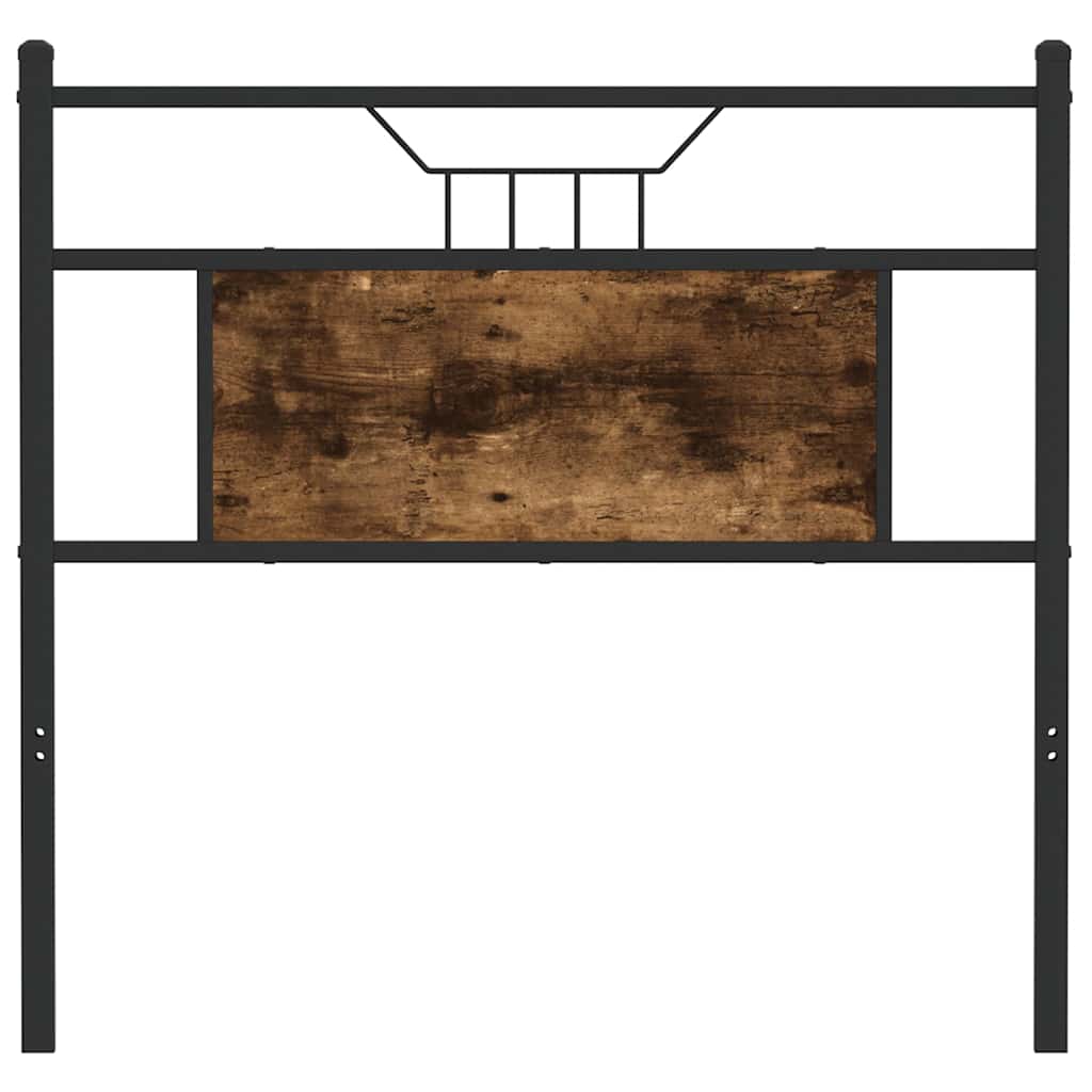 Vervangend hoofdbord 80 cm bewerkt hout en staal gerookt eikenkleurig is nu te koop bij PeponiXL, paradijselijk wonen!