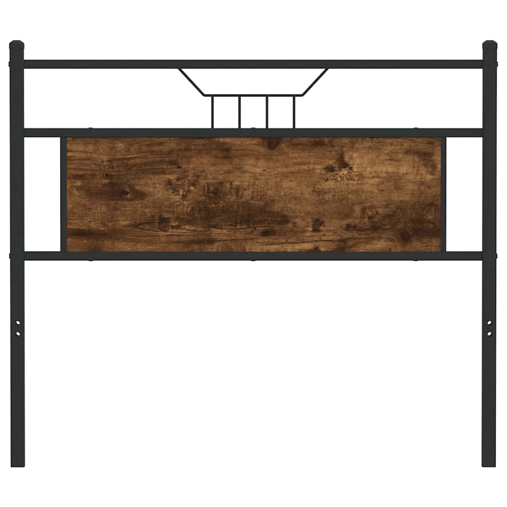 Vervangend hoofdbord 100 cm bewerkt hout en staal gerookt eikenkleurig is nu te koop bij PeponiXL, paradijselijk wonen!