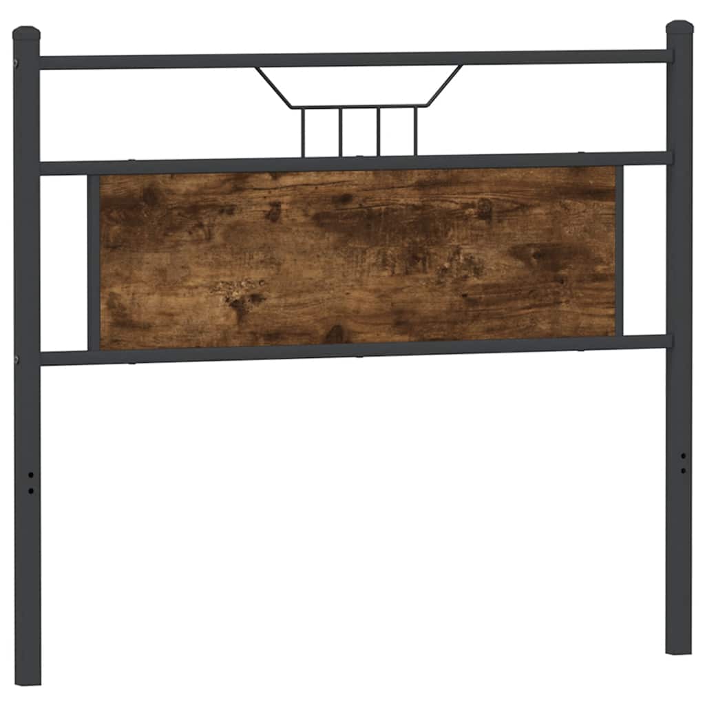 Vervangend hoofdbord 100 cm bewerkt hout en staal gerookt eikenkleurig is nu te koop bij PeponiXL, paradijselijk wonen!