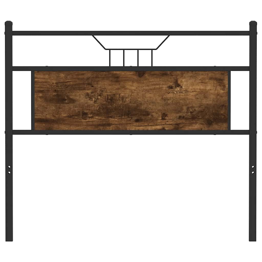 Vervangend hoofdbord 107 cm bewerkt hout en staal gerookt eikenkleurig is nu te koop bij PeponiXL, paradijselijk wonen!