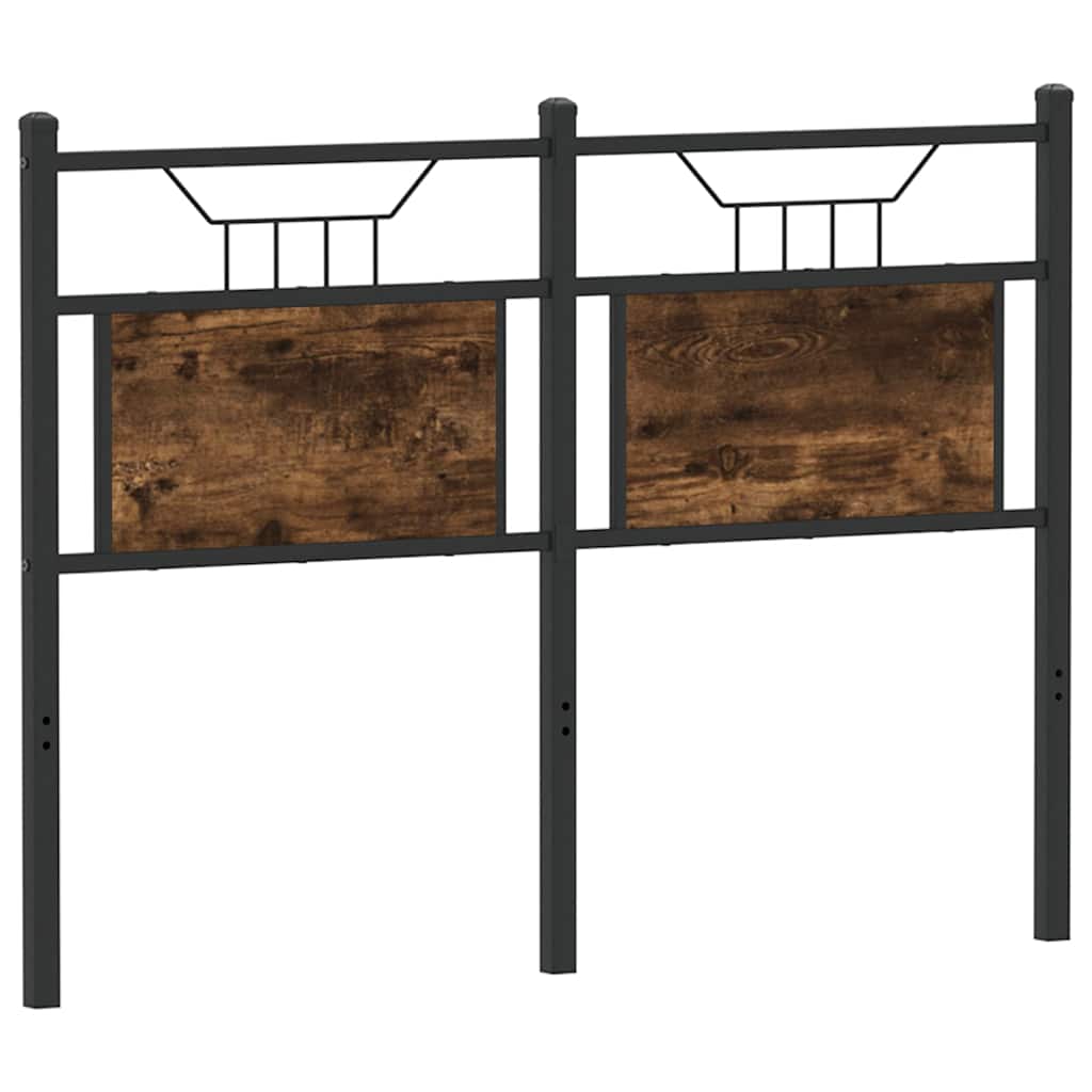 Vervangend hoofdbord 120 cm bewerkt hout en staal gerookt eikenkleurig is nu te koop bij PeponiXL, paradijselijk wonen!