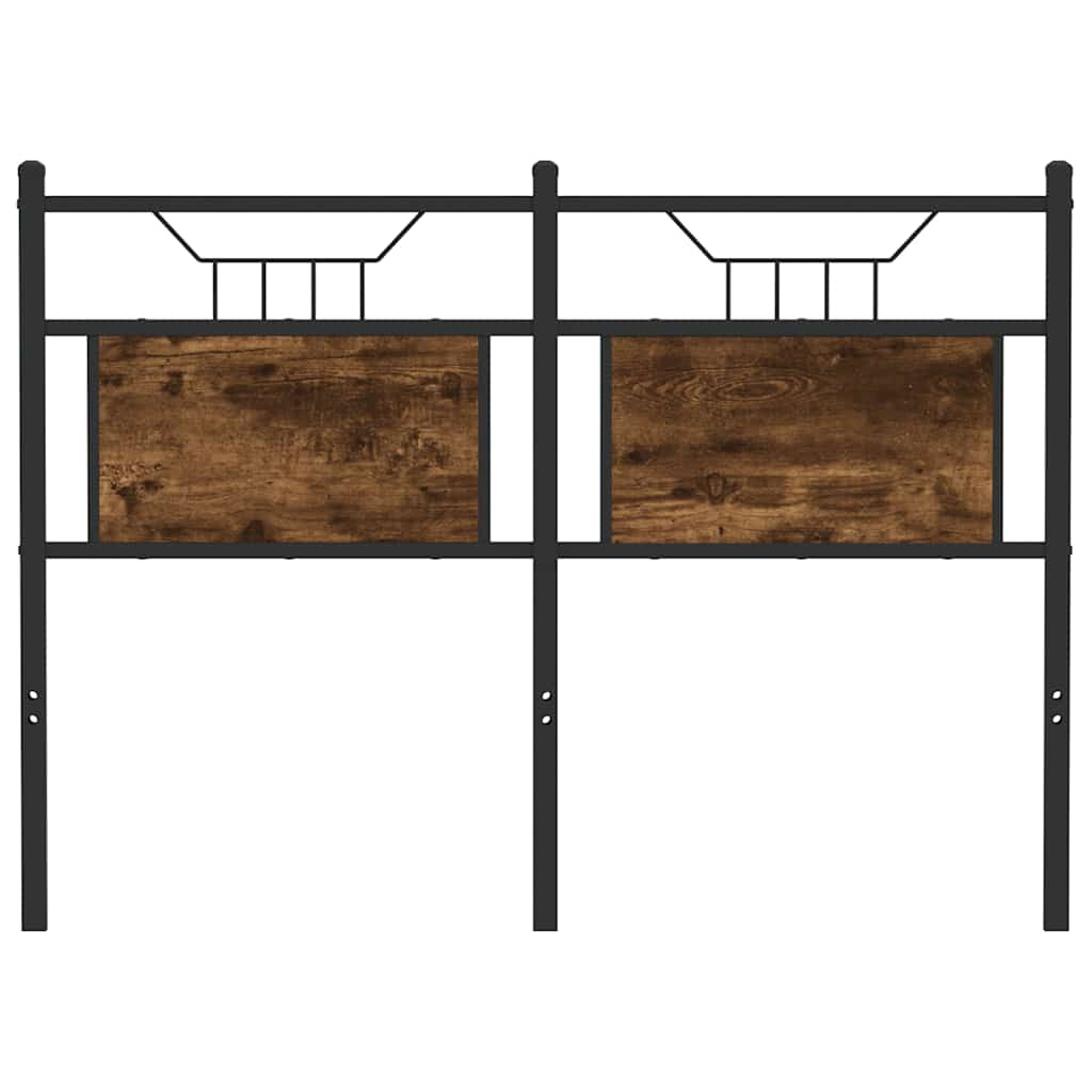 Vervangend hoofdbord 120 cm bewerkt hout en staal gerookt eikenkleurig is nu te koop bij PeponiXL, paradijselijk wonen!