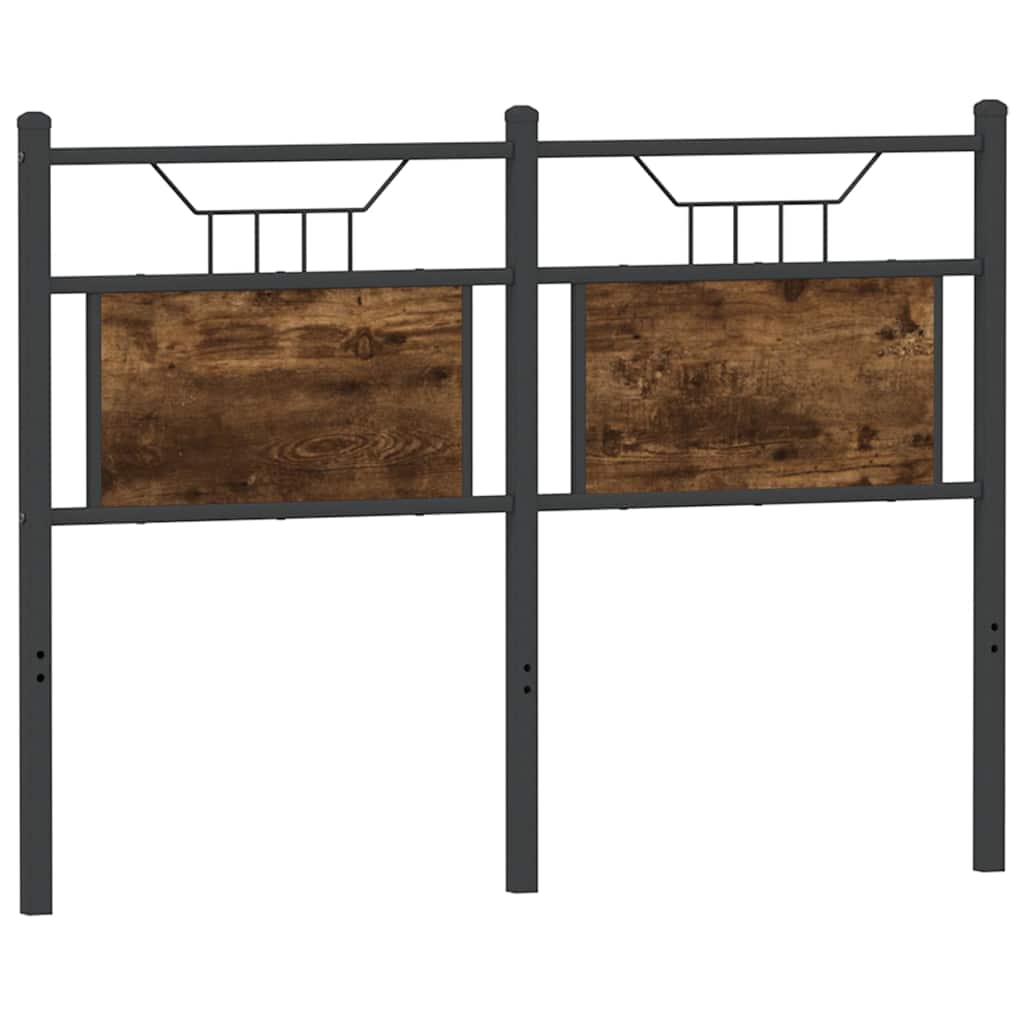 Vervangend hoofdbord 120 cm bewerkt hout en staal gerookt eikenkleurig is nu te koop bij PeponiXL, paradijselijk wonen!