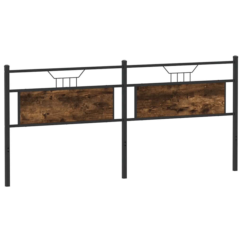 Vervangend hoofdbord 193 cm spaanplaat gerookt eikenkleurig en staal is nu te koop bij PeponiXL, paradijselijk wonen!