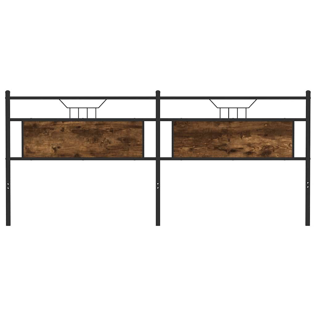 Vervangend hoofdbord 193 cm spaanplaat gerookt eikenkleurig en staal is nu te koop bij PeponiXL, paradijselijk wonen!