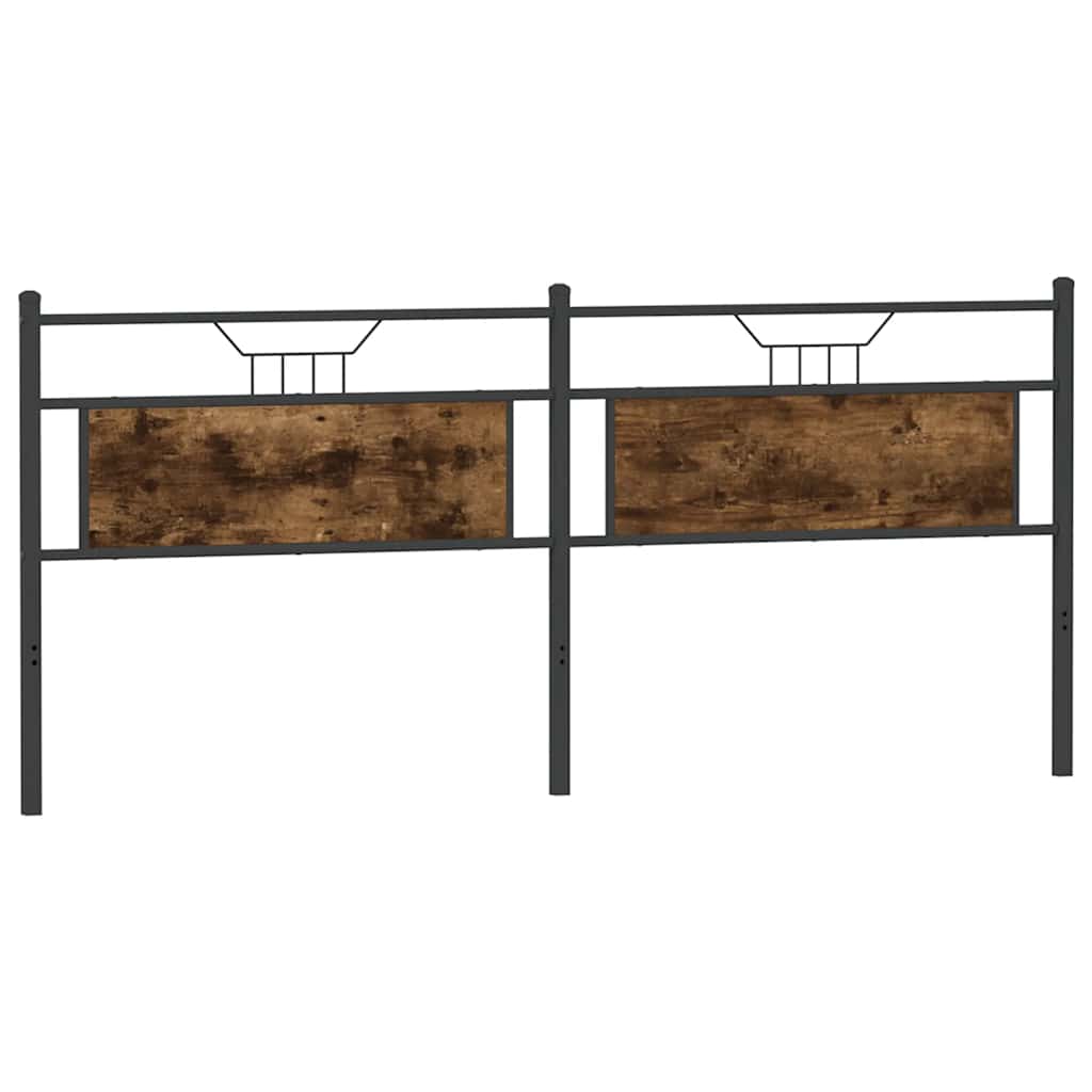 Vervangend hoofdbord 193 cm spaanplaat gerookt eikenkleurig en staal is nu te koop bij PeponiXL, paradijselijk wonen!