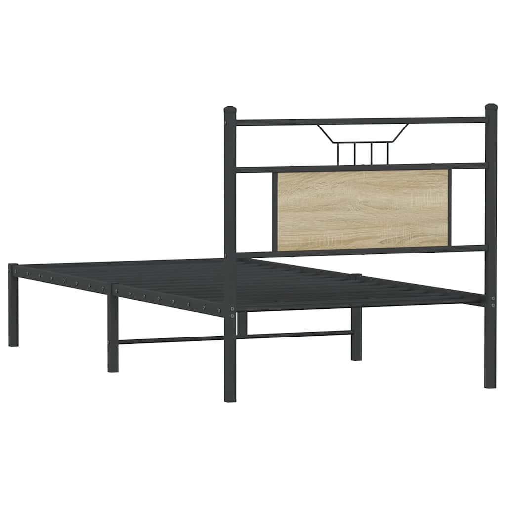 Bedframe zonder matras hout sonoma eikenkleurig 75x190 cm is nu te koop bij PeponiXL, paradijselijk wonen!