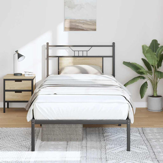 Bedframe zonder matras hout sonoma eikenkleurig 75x190 cm is nu te koop bij PeponiXL, paradijselijk wonen!