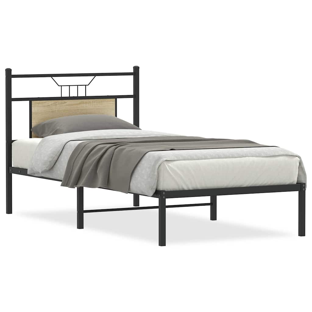 Bedframe zonder matras hout sonoma eikenkleurig 80x200 cm is nu te koop bij PeponiXL, paradijselijk wonen!
