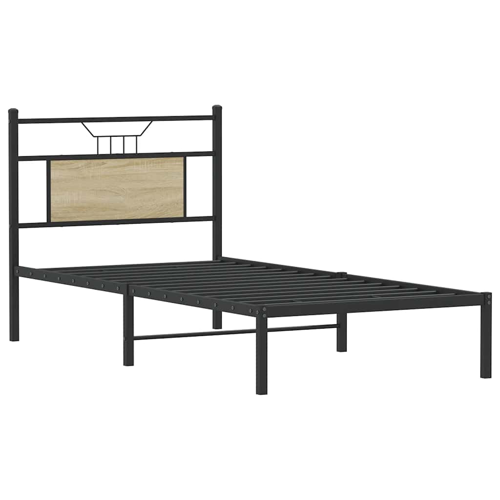 Bedframe zonder matras hout sonoma eikenkleurig 80x200 cm is nu te koop bij PeponiXL, paradijselijk wonen!