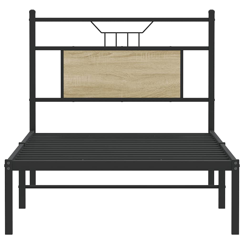 Bedframe zonder matras hout sonoma eikenkleurig 80x200 cm is nu te koop bij PeponiXL, paradijselijk wonen!
