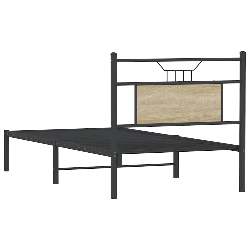 Bedframe zonder matras hout sonoma eikenkleurig 80x200 cm is nu te koop bij PeponiXL, paradijselijk wonen!