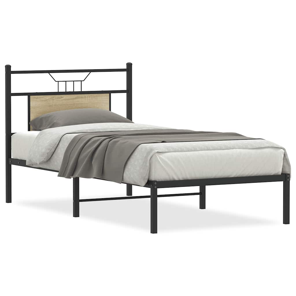 Bedframe zonder matras hout sonoma eikenkleurig 90x190 cm is nu te koop bij PeponiXL, paradijselijk wonen!