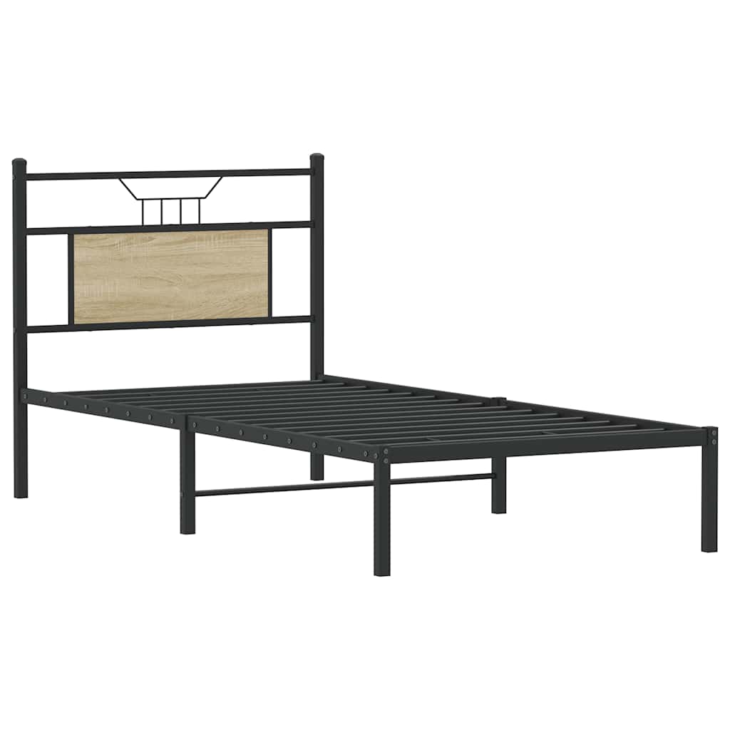 Bedframe zonder matras hout sonoma eikenkleurig 90x190 cm is nu te koop bij PeponiXL, paradijselijk wonen!