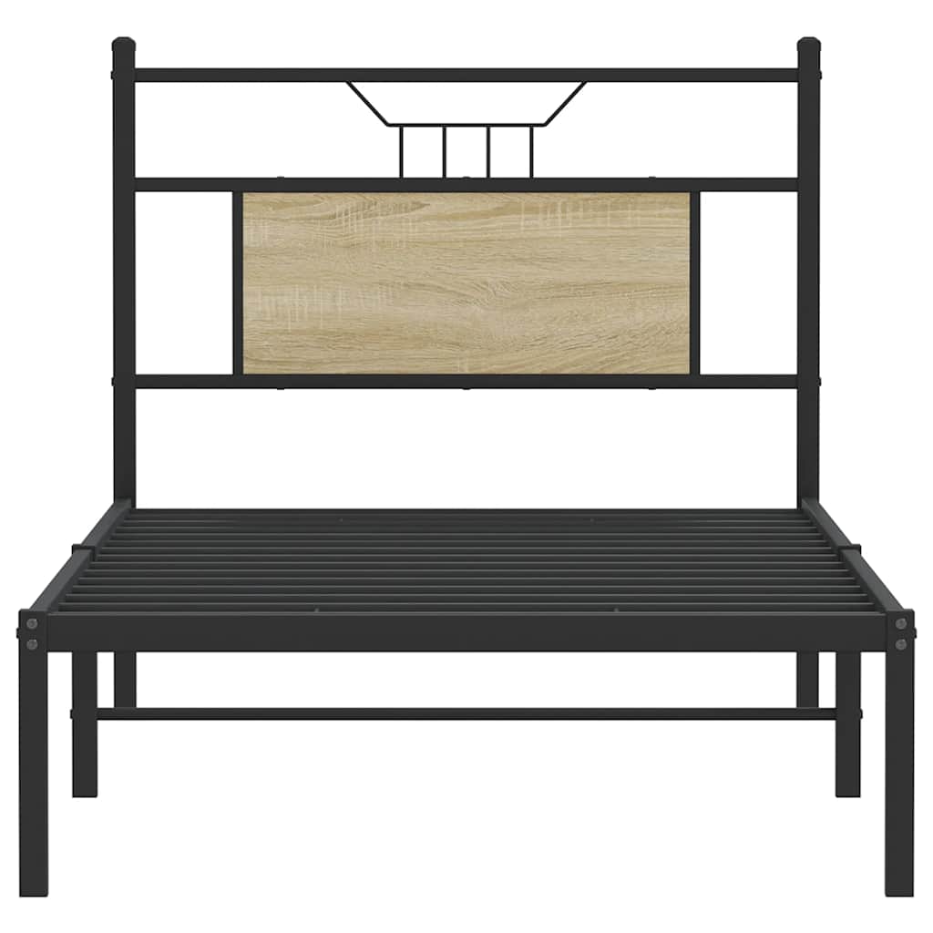 Bedframe zonder matras hout sonoma eikenkleurig 90x190 cm is nu te koop bij PeponiXL, paradijselijk wonen!