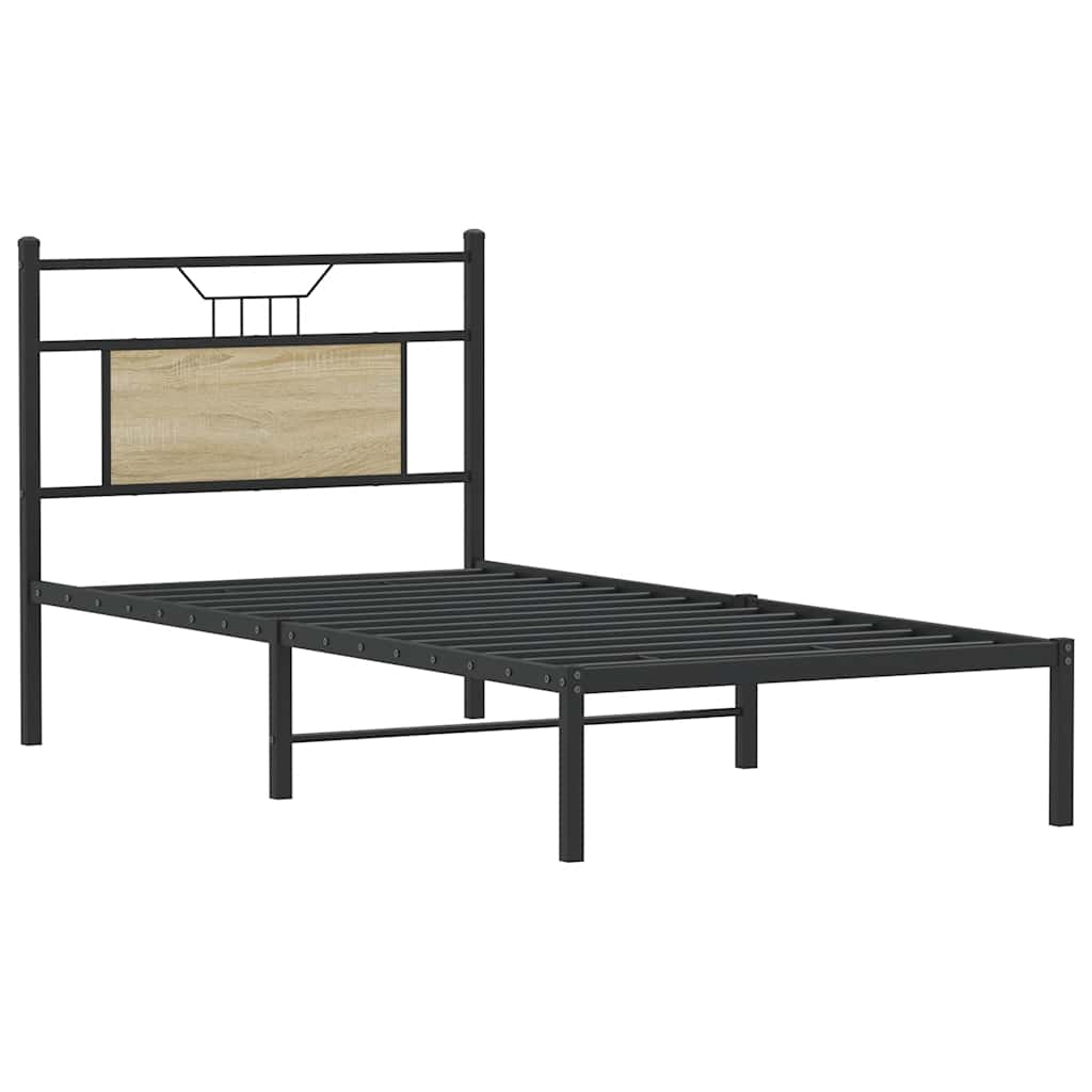 Bedframe zonder matras hout sonoma eikenkleurig 90x200 cm is nu te koop bij PeponiXL, paradijselijk wonen!