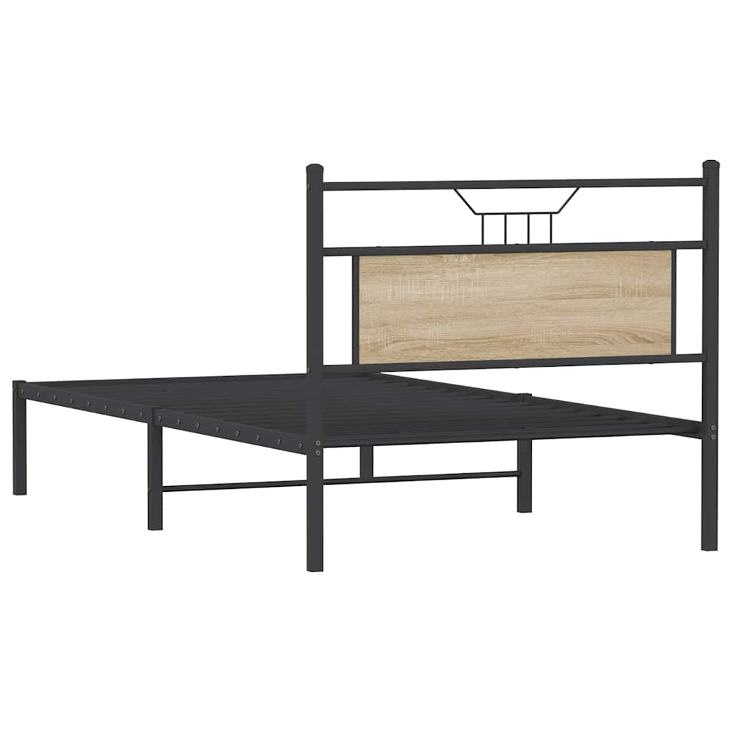 Bedframe zonder matras hout sonoma eikenkleurig 100x190 cm is nu te koop bij PeponiXL, paradijselijk wonen!