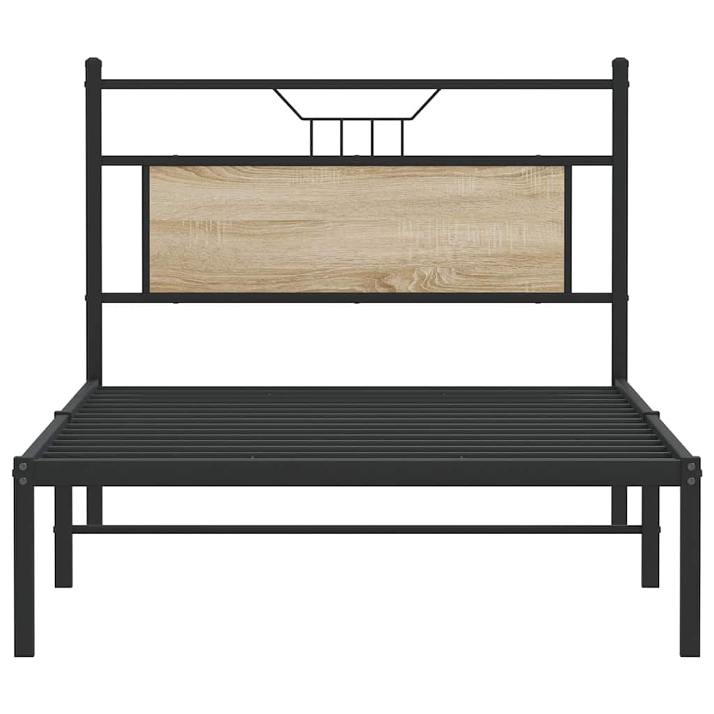 Bedframe zonder matras 107x203cm spaanplaat sonoma eikenkleurig is nu te koop bij PeponiXL, paradijselijk wonen!