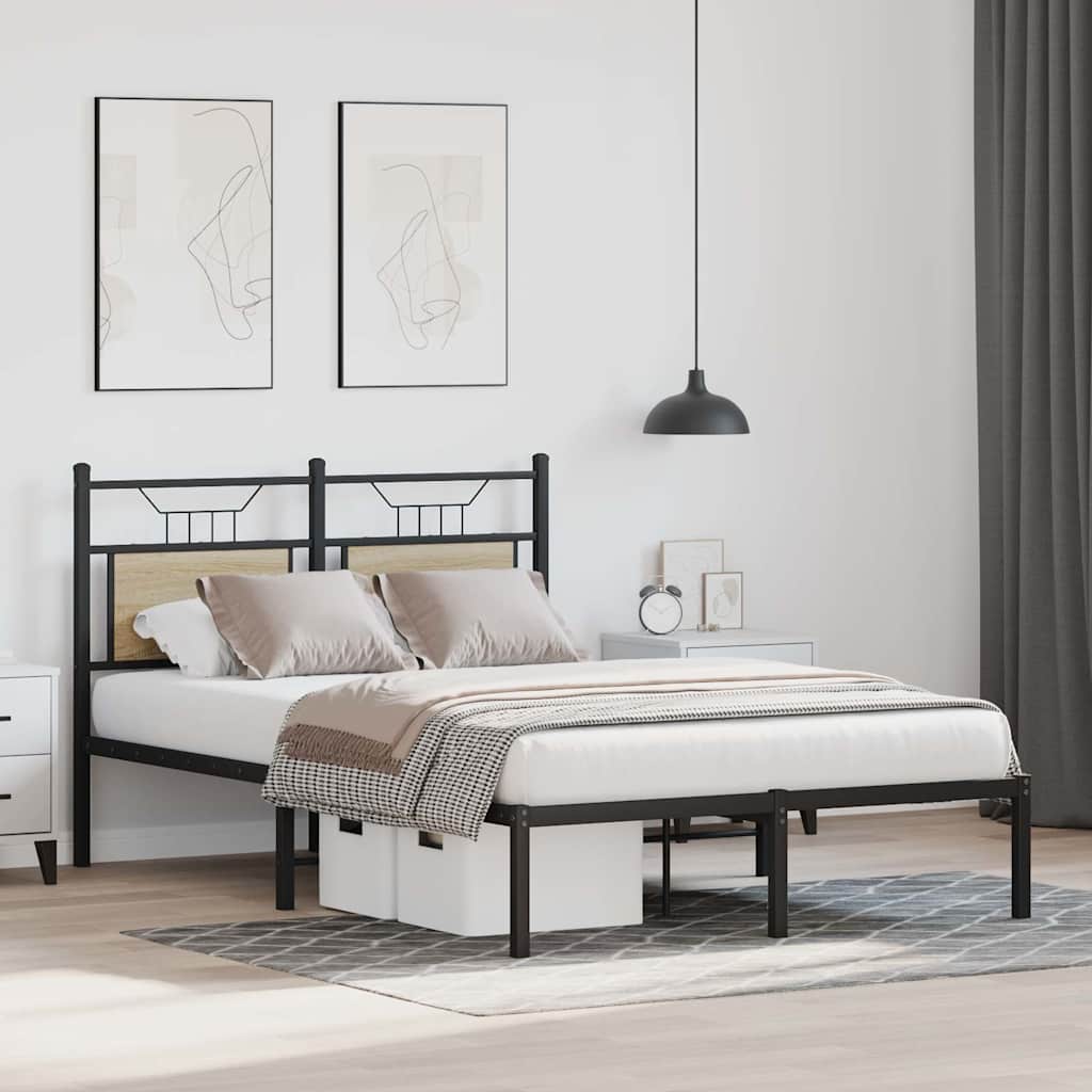 Bedframe zonder matras hout sonoma eikenkleurig 120x190 cm is nu te koop bij PeponiXL, paradijselijk wonen!