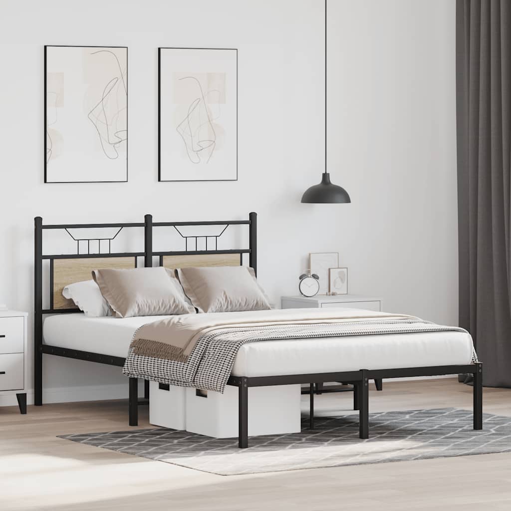 Bedframe zonder matras hout sonoma eikenkleurig 120x200 cm is nu te koop bij PeponiXL, paradijselijk wonen!