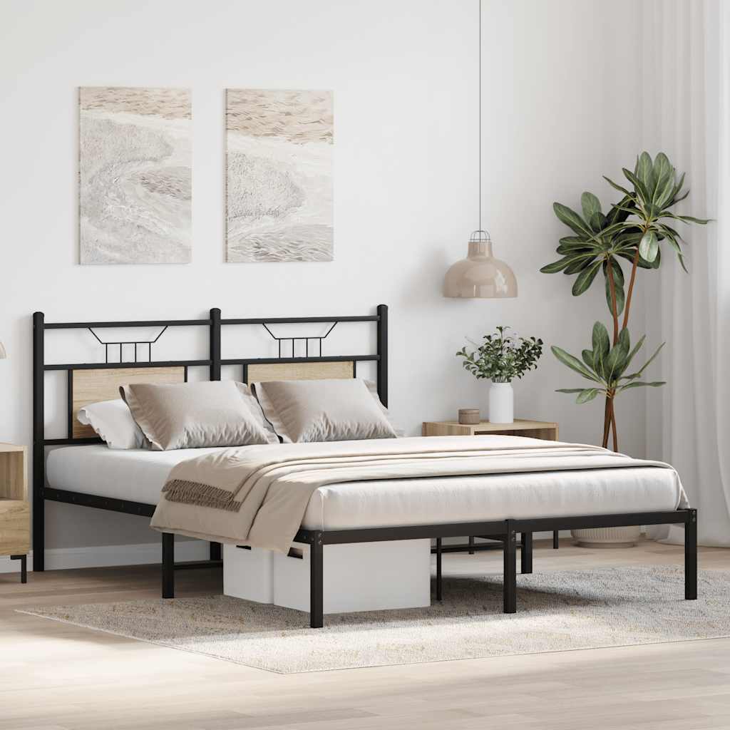 Bedframe zonder matras hout sonoma eikenkleurig 137x190 cm is nu te koop bij PeponiXL, paradijselijk wonen!