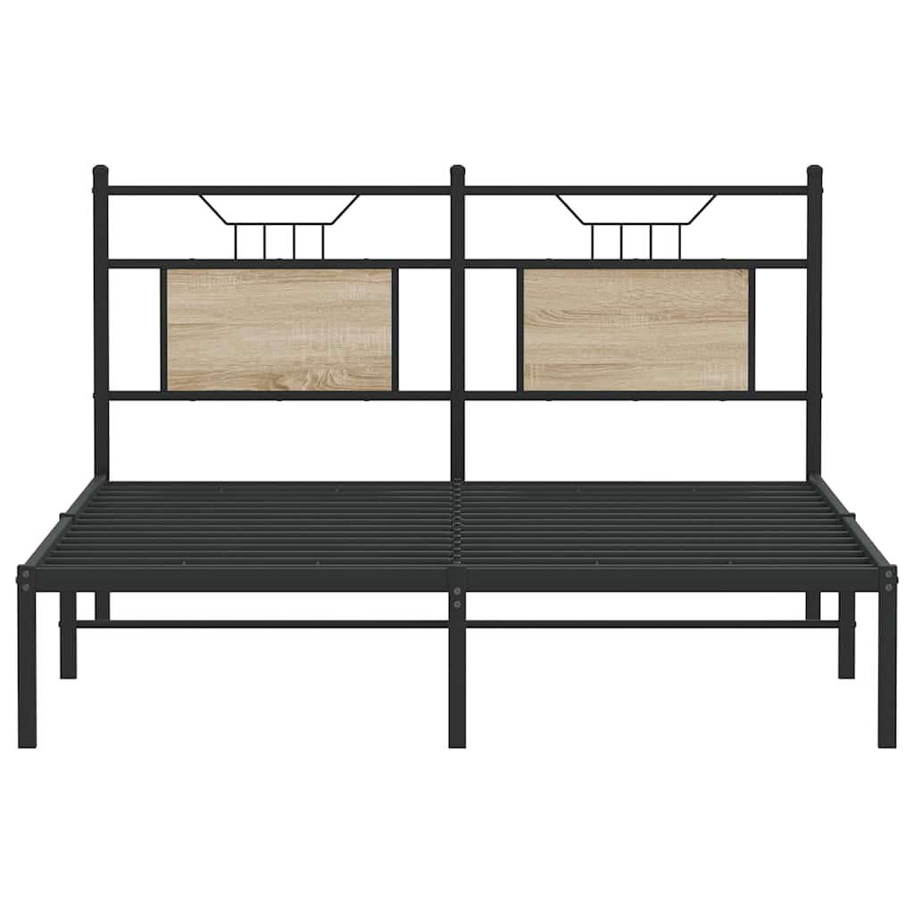 Bedframe zonder matras hout sonoma eikenkleurig 137x190 cm is nu te koop bij PeponiXL, paradijselijk wonen!