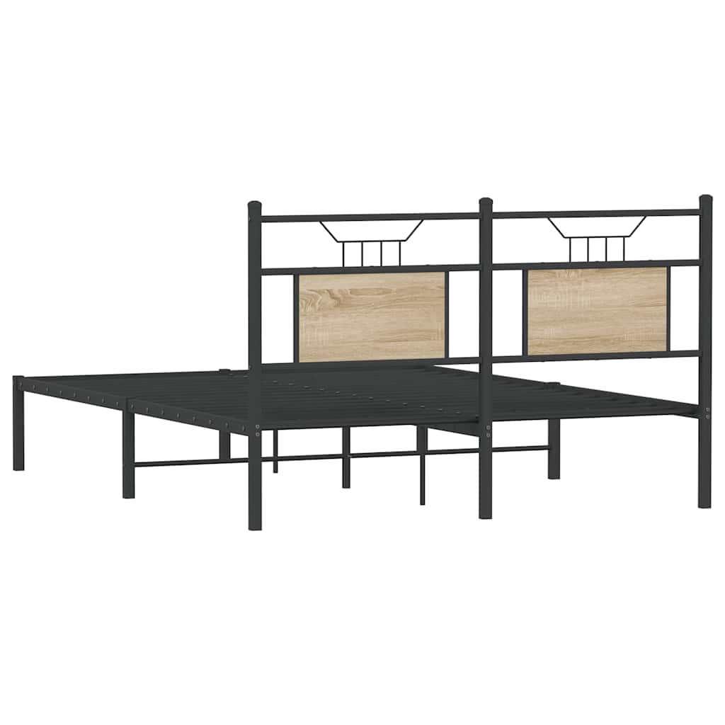 Bedframe zonder matras hout sonoma eikenkleurig 137x190 cm is nu te koop bij PeponiXL, paradijselijk wonen!