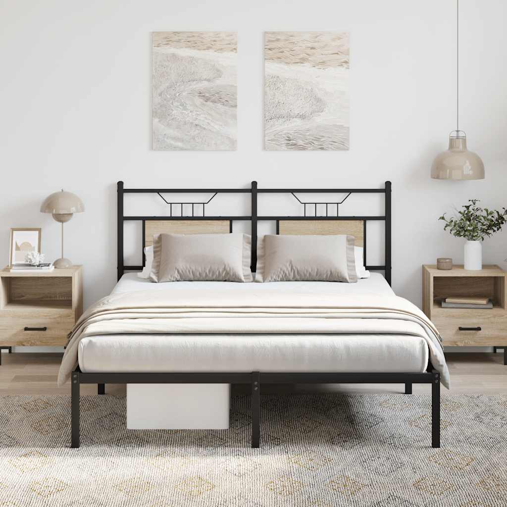Bedframe zonder matras hout sonoma eikenkleurig 137x190 cm is nu te koop bij PeponiXL, paradijselijk wonen!