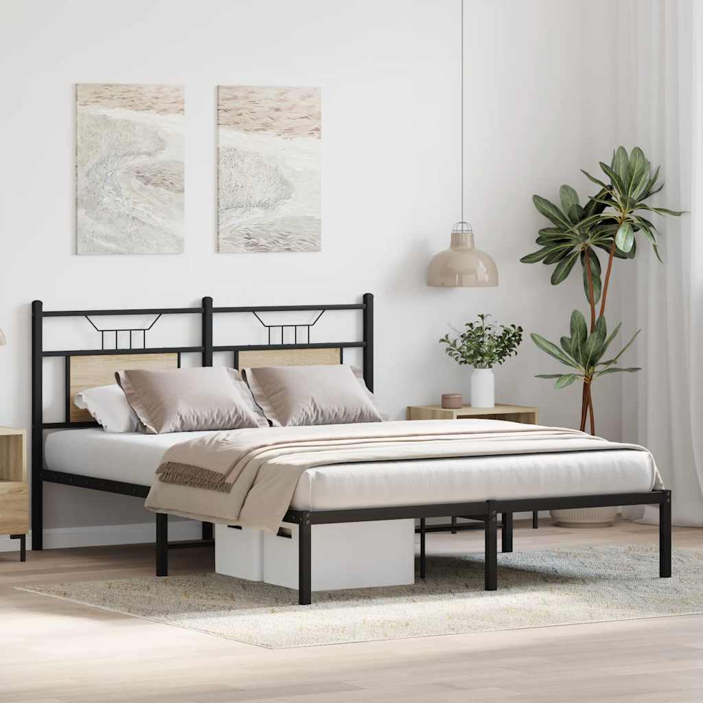 Bedframe zonder matras hout sonoma eikenkleurig 140x200 cm is nu te koop bij PeponiXL, paradijselijk wonen!