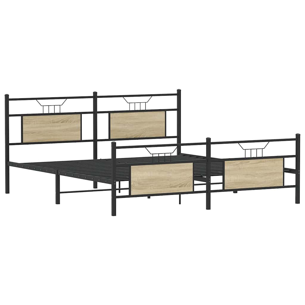 Bedframe zonder matras hout sonoma eikenkleurig 140x200 cm is nu te koop bij PeponiXL, paradijselijk wonen!