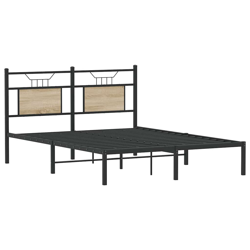 Bedframe zonder matras hout sonoma eikenkleurig 150x200 cm is nu te koop bij PeponiXL, paradijselijk wonen!