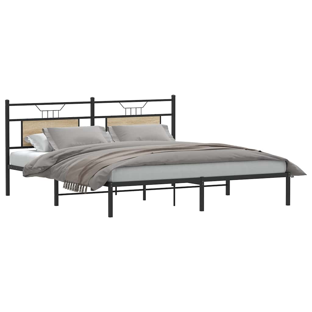 Bedframe zonder matras hout sonoma eikenkleurig 160x200 cm is nu te koop bij PeponiXL, paradijselijk wonen!