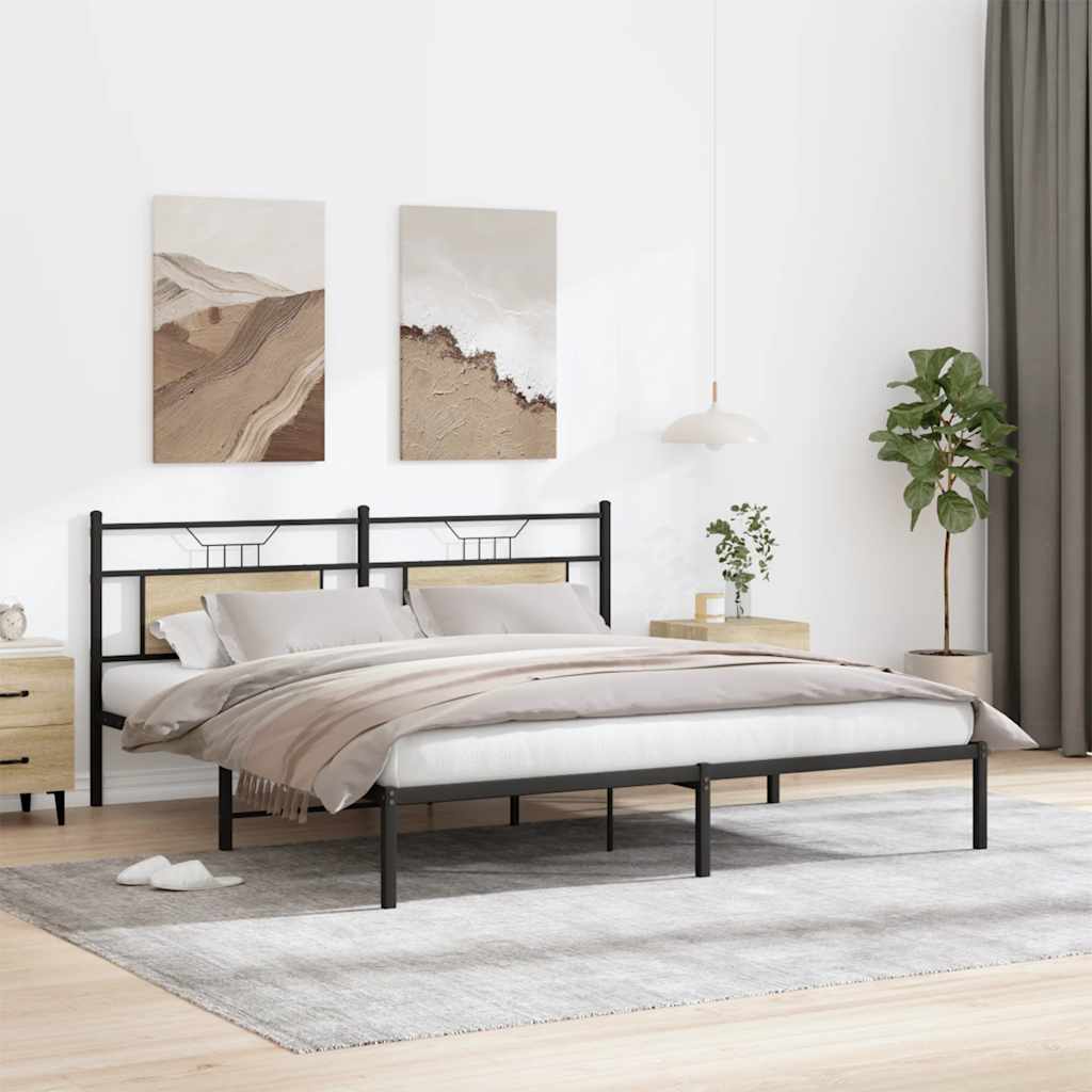 Bedframe zonder matras hout sonoma eikenkleurig 160x200 cm is nu te koop bij PeponiXL, paradijselijk wonen!