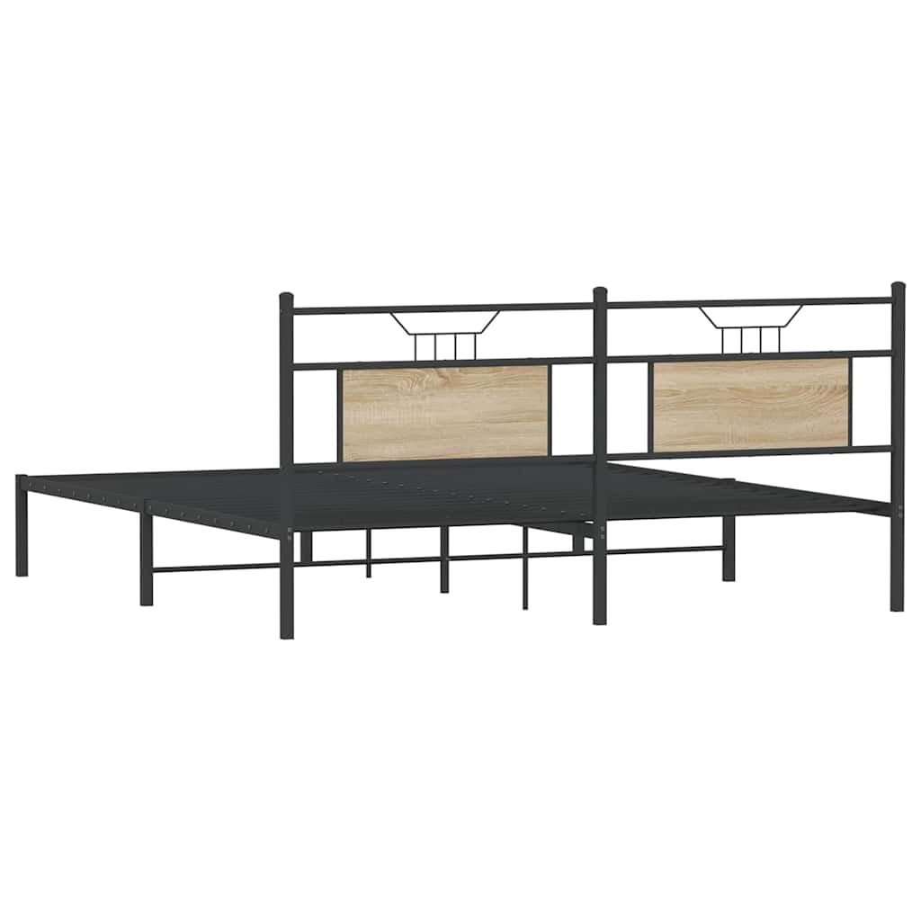 Bedframe zonder matras hout sonoma eikenkleurig 160x200 cm is nu te koop bij PeponiXL, paradijselijk wonen!