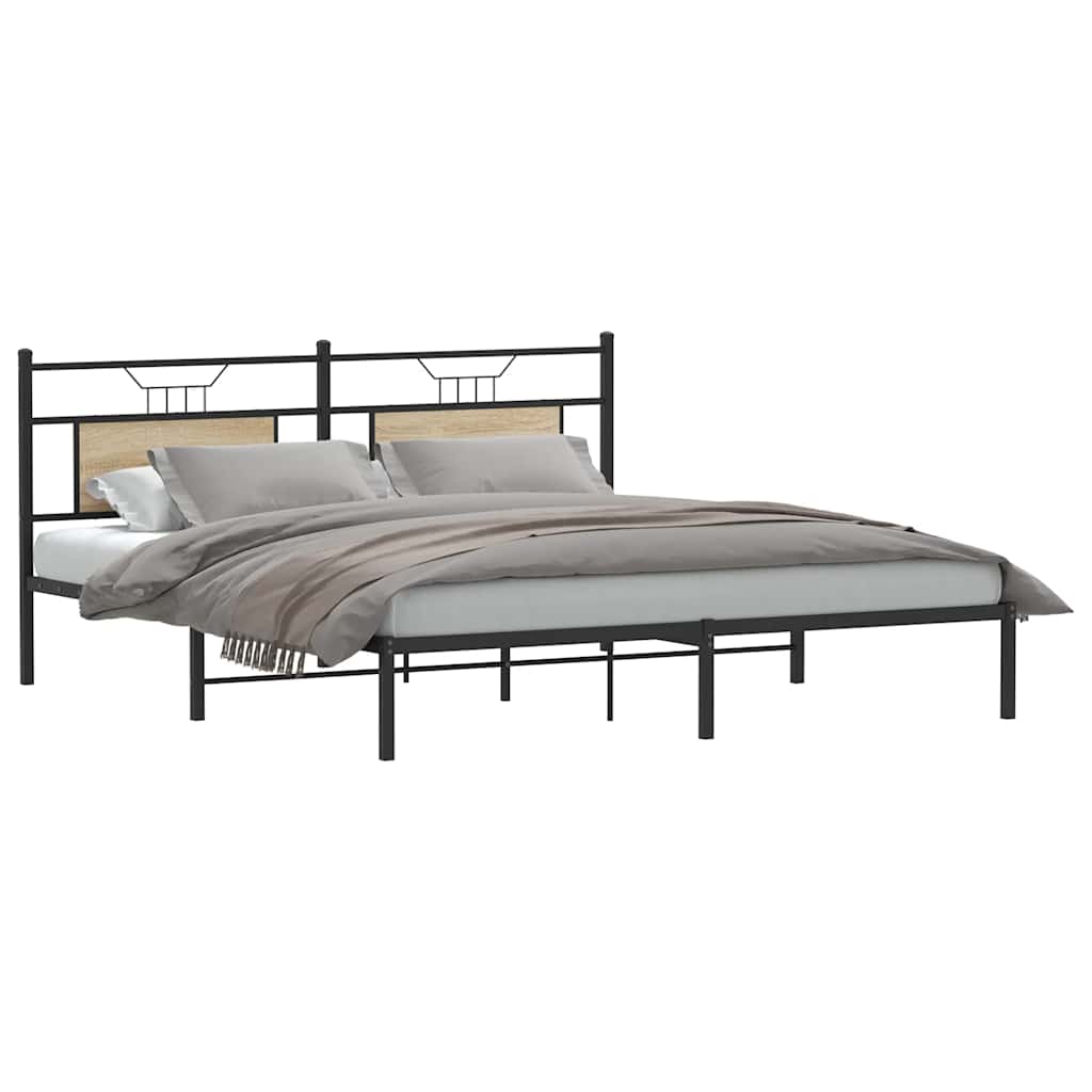 Bedframe zonder matras hout sonoma eikenkleurig 183x203 cm is nu te koop bij PeponiXL, paradijselijk wonen!