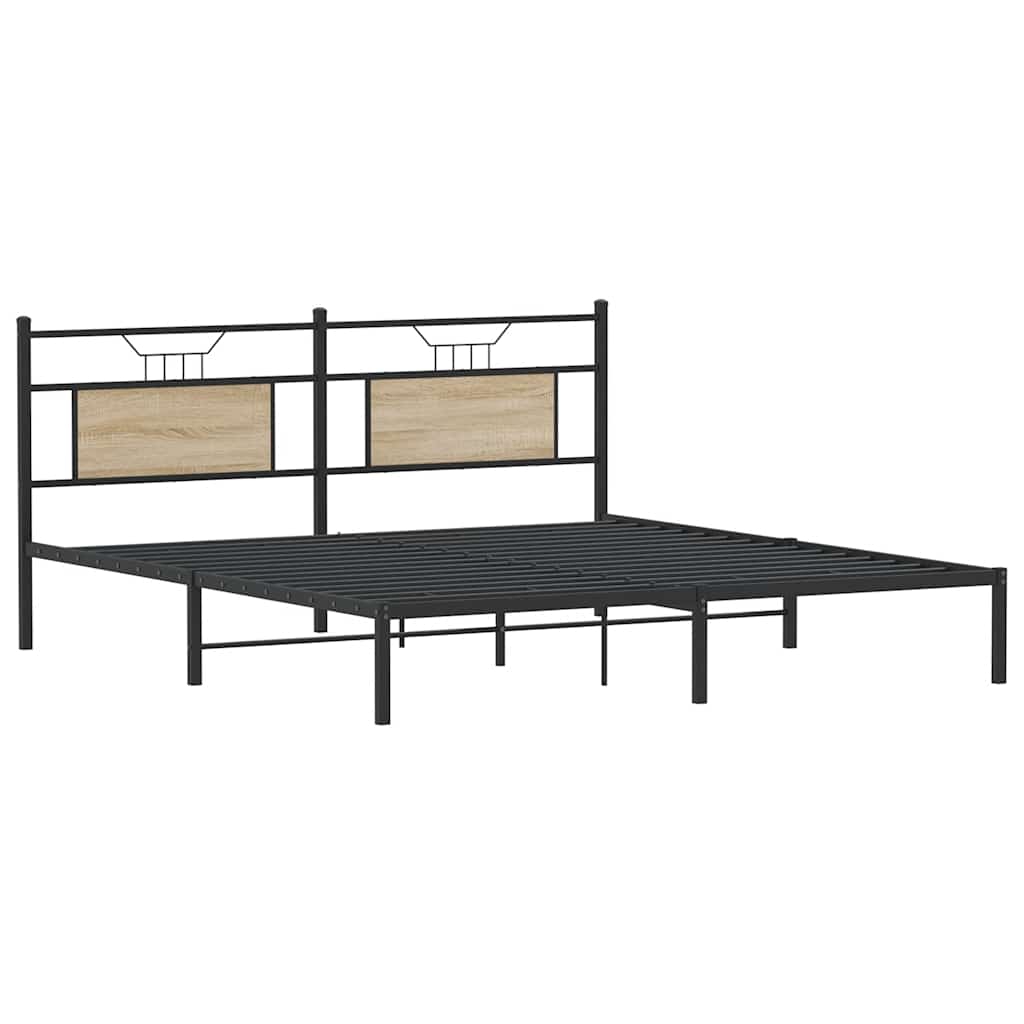 Bedframe zonder matras hout sonoma eikenkleurig 183x203 cm is nu te koop bij PeponiXL, paradijselijk wonen!