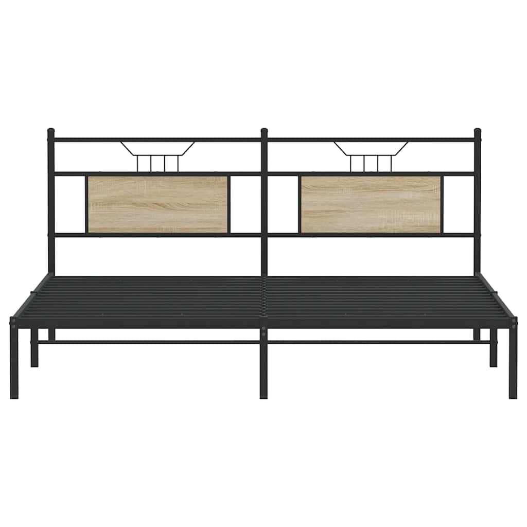 Bedframe zonder matras hout sonoma eikenkleurig 183x203 cm is nu te koop bij PeponiXL, paradijselijk wonen!