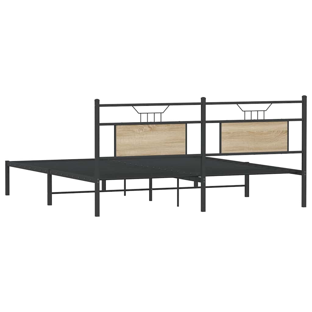 Bedframe zonder matras hout sonoma eikenkleurig 183x203 cm is nu te koop bij PeponiXL, paradijselijk wonen!