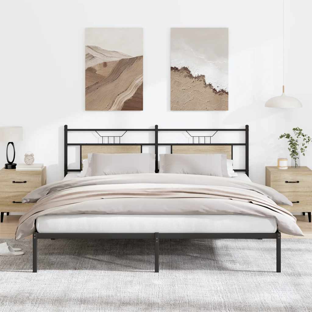 Bedframe zonder matras hout sonoma eikenkleurig 183x203 cm is nu te koop bij PeponiXL, paradijselijk wonen!