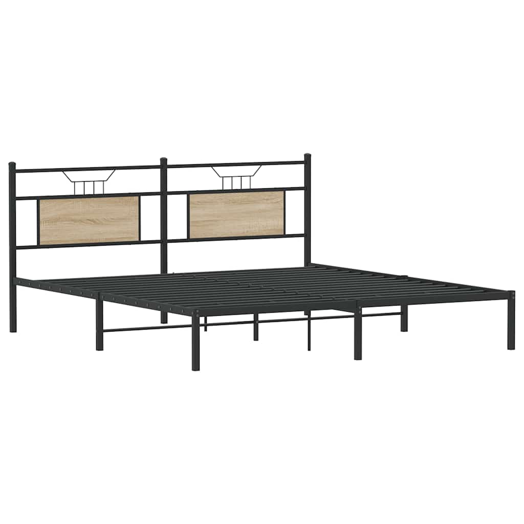 Bedframe zonder matras 183x213cm spaanplaat sonoma eikenkleurig is nu te koop bij PeponiXL, paradijselijk wonen!