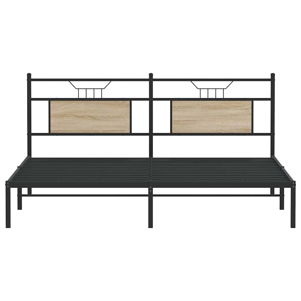 Bedframe zonder matras 183x213cm spaanplaat sonoma eikenkleurig is nu te koop bij PeponiXL, paradijselijk wonen!
