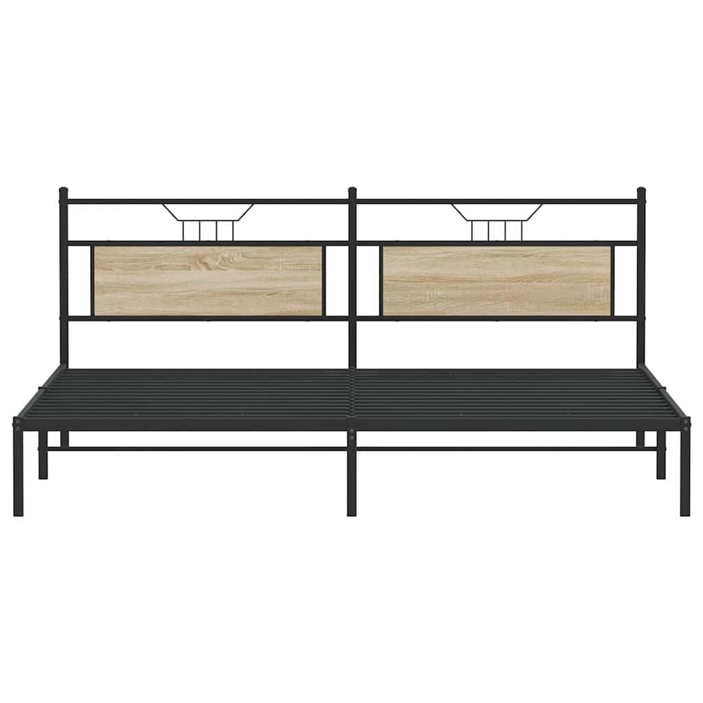 Bedframe zonder matras 193x201cm spaanplaat sonoma eikenkleurig is nu te koop bij PeponiXL, paradijselijk wonen!