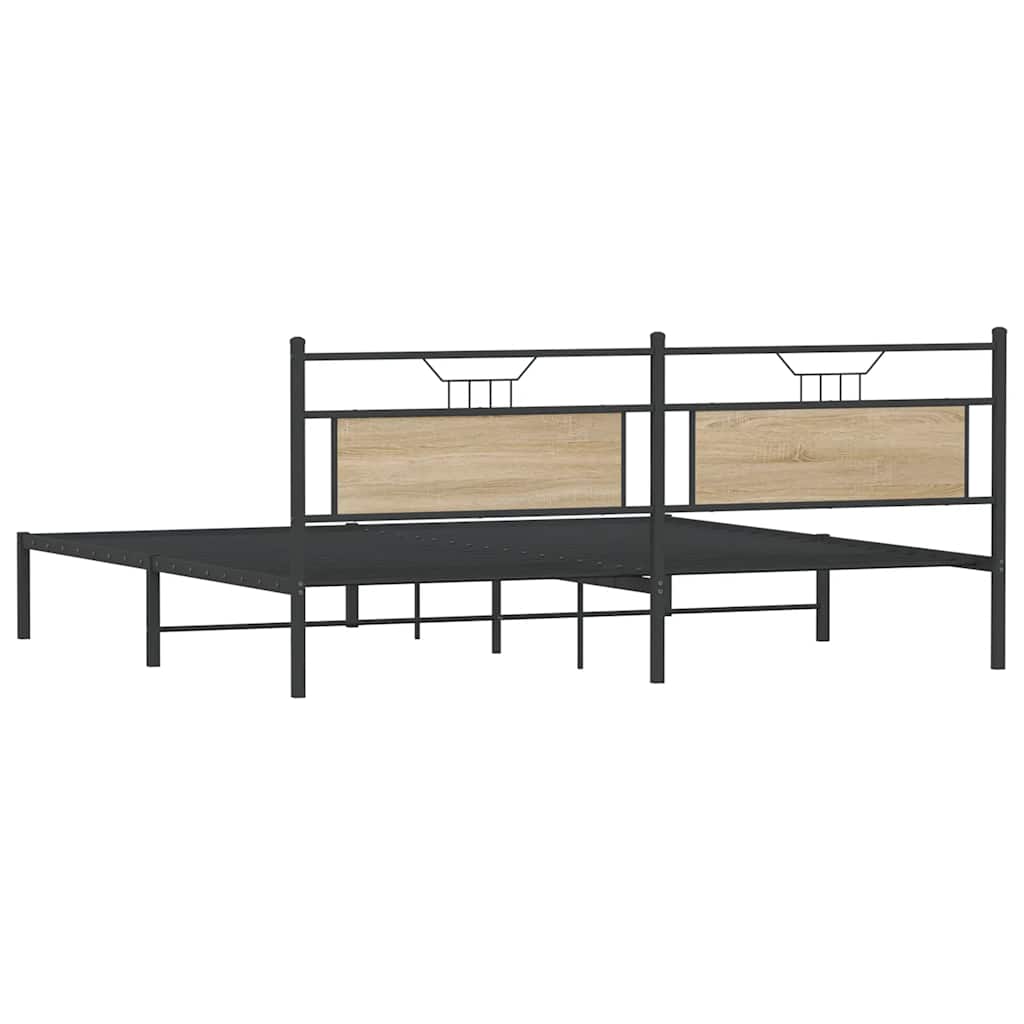 Bedframe zonder matras 193x201cm spaanplaat sonoma eikenkleurig is nu te koop bij PeponiXL, paradijselijk wonen!