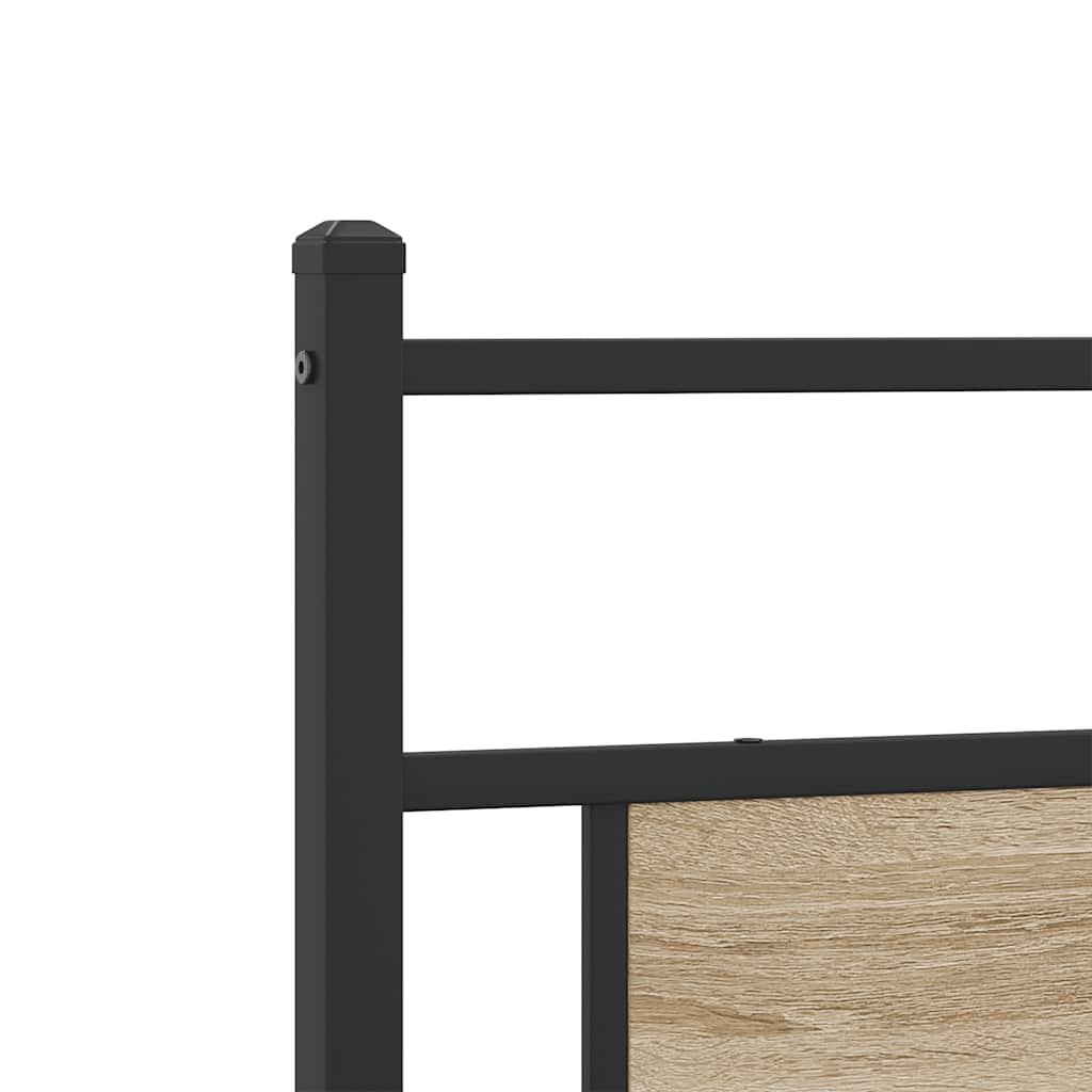 Bedframe zonder matras 193x201cm spaanplaat sonoma eikenkleurig is nu te koop bij PeponiXL, paradijselijk wonen!