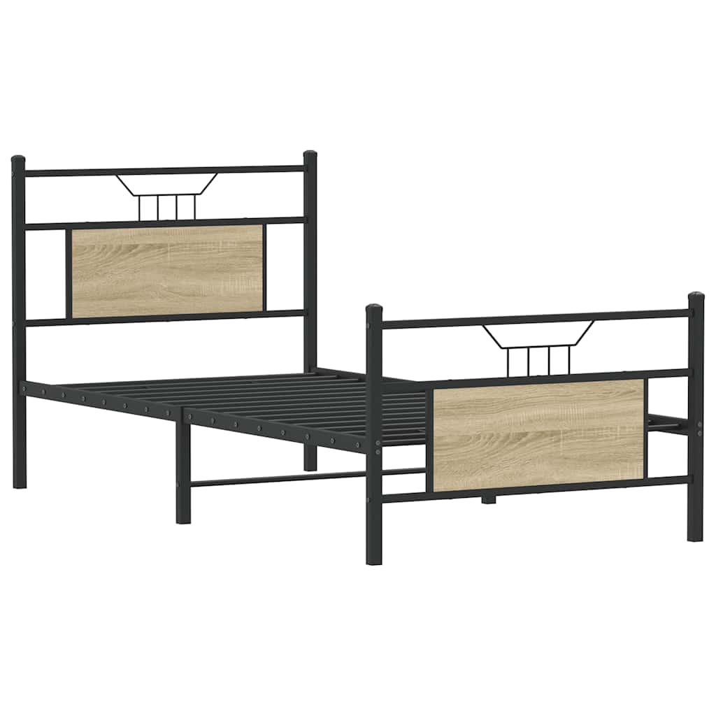 Bedframe zonder matras hout sonoma eikenkleurig 80x200 cm is nu te koop bij PeponiXL, paradijselijk wonen!