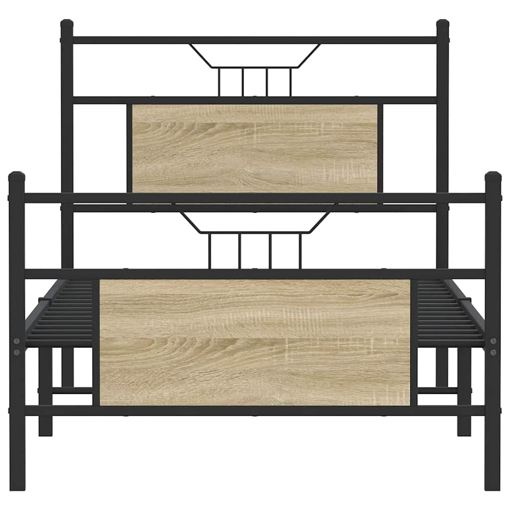 Bedframe zonder matras hout sonoma eikenkleurig 80x200 cm is nu te koop bij PeponiXL, paradijselijk wonen!